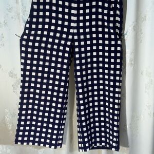 Banana Republic Navy and White thank you Wide-Leg Pants